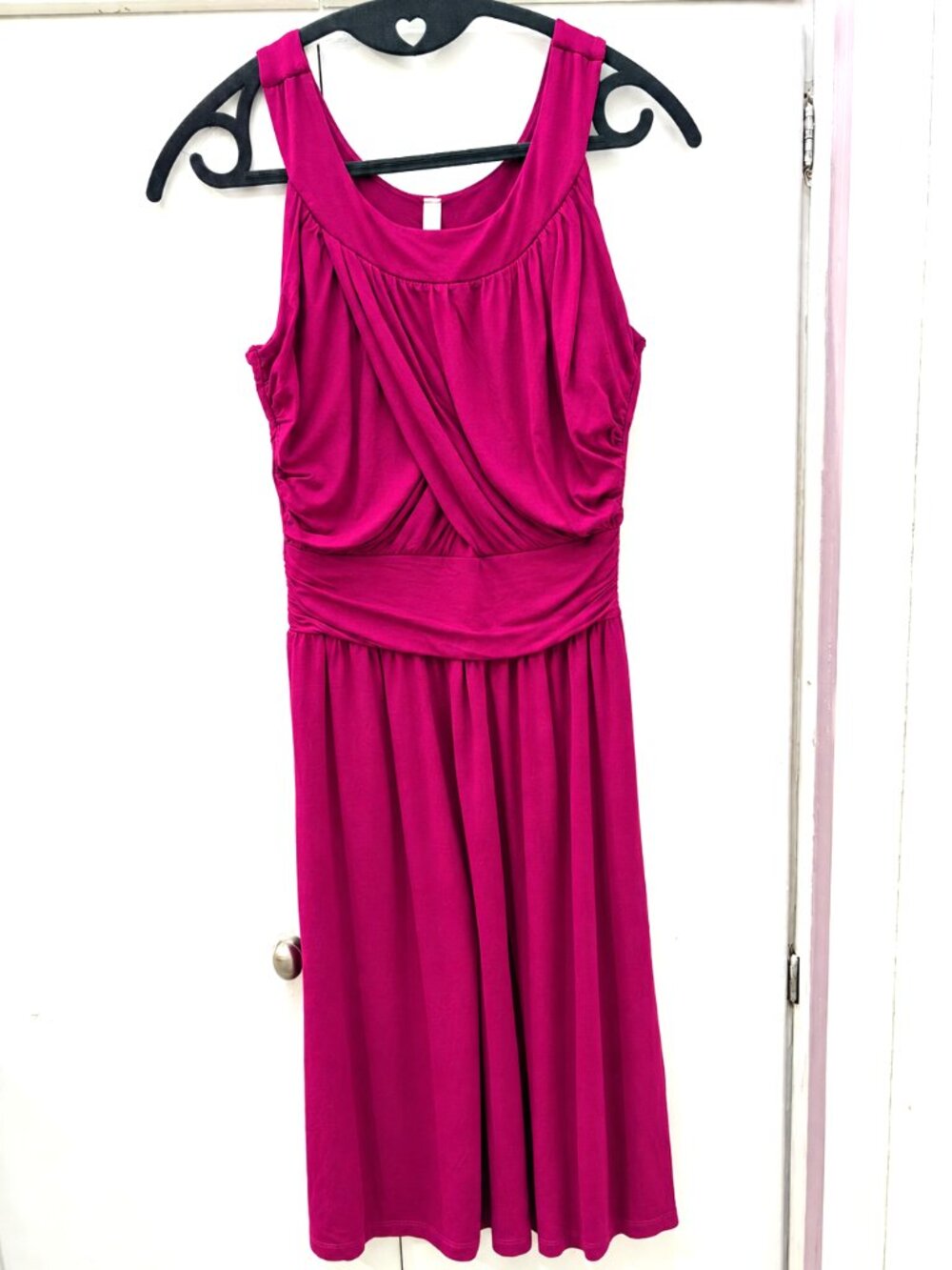 NWOT GILLI Magenta Ruched Bodice Dress Size M
